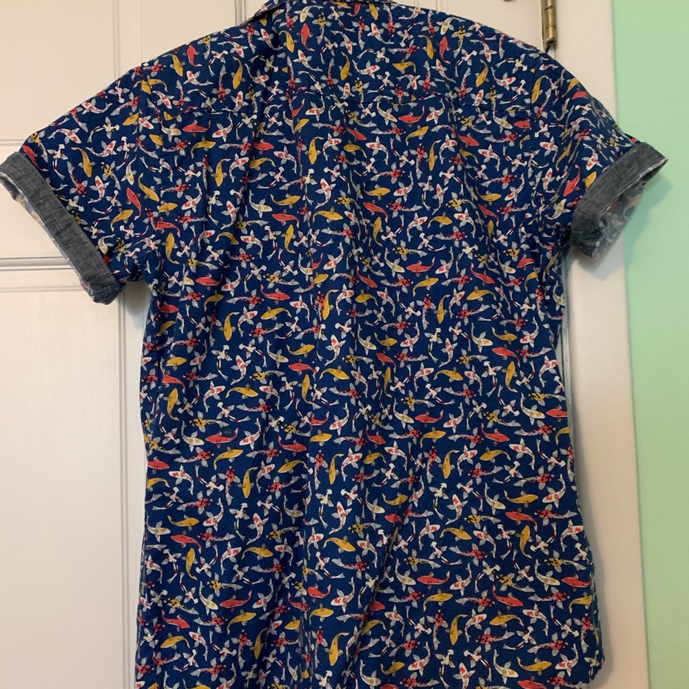 Koi fish print button up
